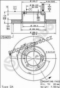 Brzdový kotouč BREMBO 09.3991.10 - ALFA ROMEO