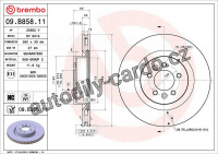 Brzdový kotouč BREMBO 09.B858.11 - LAND ROVER