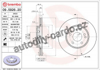 Brzdový kotouč BREMBO 09.5926.20 - MERCEDES-BENZ
