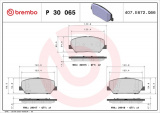 Sada brzdových destiček BREMBO P30065 - HYUNDAI, KIA