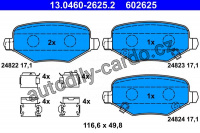 Sada brzdových destiček ATE 13.0460-2625 (AT 602625)