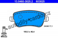 Sada brzdových destiček ATE 13.0460-3825 (AT 603825) - FIAT