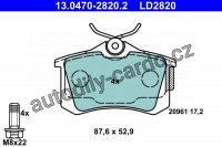 Sada brzdových destiček ATE Ceramic 13.0470-2820 (AT LD2820) - AUDI, SEAT, ŠKODA, VW
