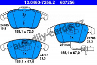Sada brzdových destiček ATE 13.0460-7256 (AT 607256) - AUDI