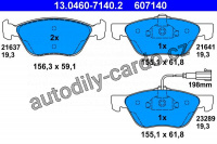Sada brzdových destiček ATE 13.0460-7140 (AT 607140) - ALFA ROMEO, LANCIA