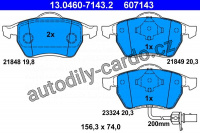 Sada brzdových destiček ATE 13.0460-7143 (AT 607143) - FORD, SEAT, VW