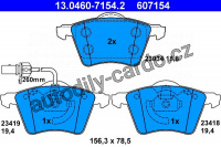Sada brzdových destiček ATE 13.0460-7154 (AT 607154) - FORD, SEAT, VW