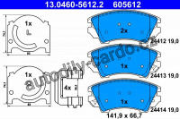 Sada brzdových destiček ATE 13.0460-5612 (AT 605612)
