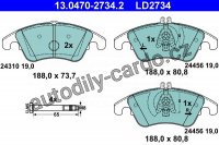 Sada brzdových destiček ATE Ceramic 13.0470-2734 (AT LD2734)