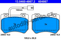 Sada brzdových destiček ATE 13.0460-4867 (AT 604867)