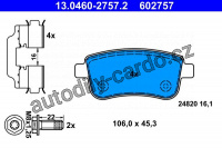 Sada brzdových destiček ATE 13.0460-2757 (AT 602757)