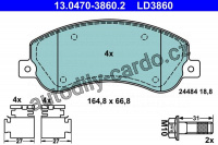 Sada brzdových destiček ATE Ceramic 13.0470-3860 (AT LD3860)