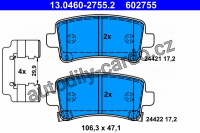 Sada brzdových destiček ATE 13.0460-2755 (AT 602755)