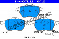Sada brzdových destiček ATE 13.0460-7122 (AT 607122) - AUDI, SEAT, ŠKODA, VW