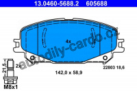Sada brzdových destiček ATE 13.0460-5688 (AT 605688) Sada brzdových destiček ATE 13.0460-5688 (AT 605688)