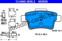 Sada brzdových destiček ATE 13.0460-3836 (AT 603836)