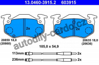 Sada brzdových destiček ATE 13.0460-3915 (AT 603915) - CITROËN