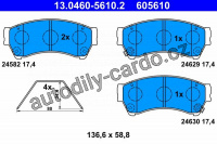 Sada brzdových destiček ATE 13.0460-5610 (AT 605610) - MAZDA