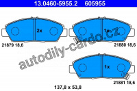 Sada brzdových destiček ATE 13.0460-5955 (AT 605955) - HONDA, ROVER