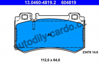 Sada brzdových destiček ATE 13.0460-4819 (AT 604819) - MERCEDES-BENZ