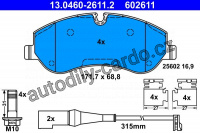 Sada brzdových destiček ATE 13.0460-2611 (602611)