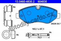Sada brzdových destiček ATE 13.0460-4830 (AT 604830) - IVECO