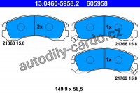 Sada brzdových destiček ATE 13.0460-5958 (AT 605958) - MITSUBISHI