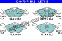 Sada brzdových destiček ATE Ceramic 13.0470-7115 (AT LD7115)