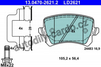 Sada brzdových destiček ATE 13.0470-2621 (AT LD2621)