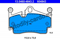 Sada brzdových destiček ATE 13.0460-4843 (AT 604843) - PORSCHE