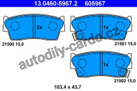 Sada brzdových destiček ATE 13.0460-5967 (AT 605967) - SUZUKI