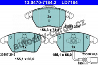 Sada brzdových destiček ATE Ceramic 13.0470-7184 (AT LD7184) - AUDI, SEAT, ŠKODA, VW