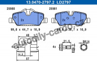 Sada brzdových destiček ATE 13.0470-2797 (AT LD2797)