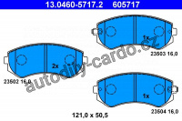 Sada brzdových destiček ATE 13.0460-5717 (AT 605717) - NISSAN