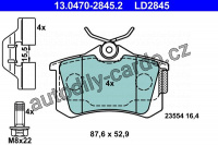 Sada brzdových destiček ATE 13.0470-2845 (AT LD2845)