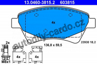 Sada brzdových destiček ATE 13.0460-3815 (AT 603815) - RENAULT