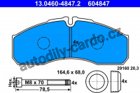 Sada brzdových destiček ATE 13.0460-4847 (AT 604847) - IVECO, RENAULT TRUCKS