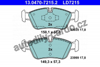 Sada brzdových destiček ATE Ceramic 13.0470-7215 (AT LD7215) - BMW Sada brzdových destiček ATE Ceramic 13.0470-7215 (AT LD7215) - BMW