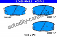 Sada brzdových destiček ATE 13.0460-5742 (AT 605742) - HYUNDAI, KIA