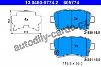 Sada brzdových destiček ATE 13.0460-5774 (AT 605774)