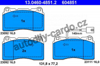 Sada brzdových destiček ATE 13.0460-4851 (AT 604851) - ALFA ROMEO