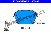Sada brzdových destiček ATE 13.0460-2867 (AT 602867) - ALFA ROMEO, LANCIA