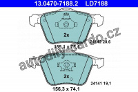 Sada brzdových destiček ATE Ceramic 13.0470-7188 (AT LD7188) - Volvo Sada brzdových destiček ATE Ceramic 13.0470-7188 (AT LD7188) - Volvo