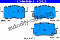 Sada brzdových destiček ATE 13.0460-5929 (AT 605929) - HONDA, SUZUKI