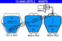 Sada brzdových destiček ATE 13.0460-2875 (AT 602875) - AUDI