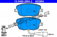 Sada brzdových destiček ATE 13.0460-2884 (AT 602884) - SEAT, ŠKODA, VW