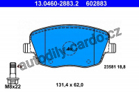 Sada brzdových destiček ATE 13.0460-2883 (AT 602883) - SEAT, ŠKODA, VW