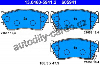 Sada brzdových destiček ATE 13.0460-5941 (AT 605941) - NISSAN