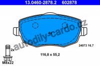 Sada brzdových destiček ATE 13.0460-2878 (AT 602878) - LANCIA