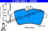 Sada brzdových destiček ATE 13.0460-2885 (AT 602885) - MERCEDES-BENZ